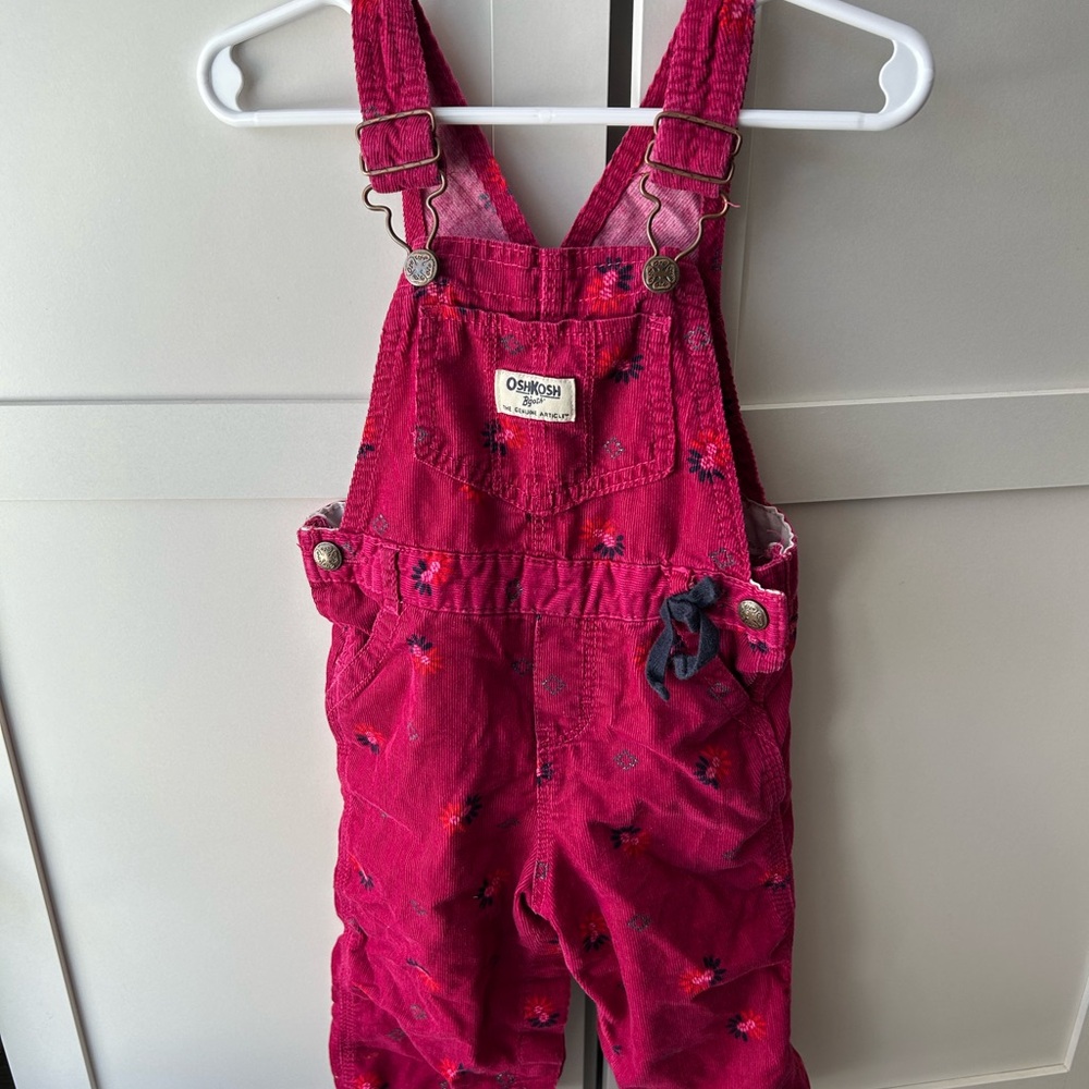 OshKosh B'gosh Red/Pink Corduroy Overalls